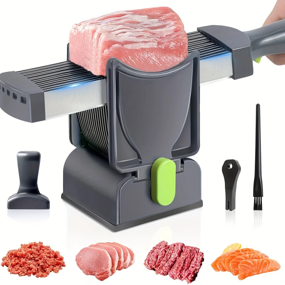 Fresh Meat Cutter Multifunctional Stainless Steel Meat Slicer Fast Meat Slice Home Kitchen Meat Cutter for Beef Lamb Pork Cuts — Fresh