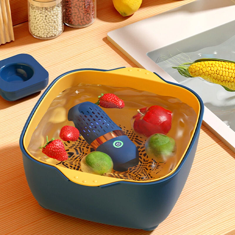 Fruit Vegetable Washing Machine Capsule Shape Wireless Food Purifier Household Pesticide Disinfection Vegetables Cleaner Machine — view 3