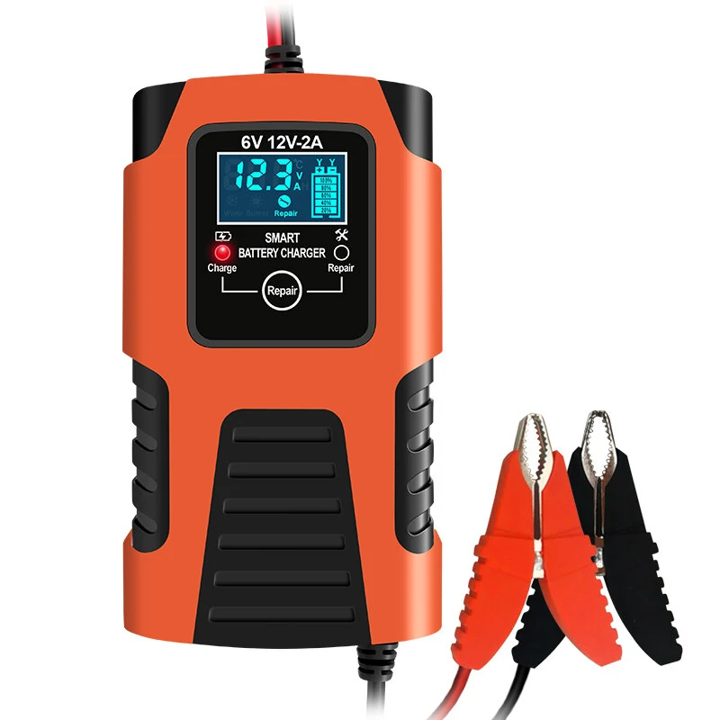 Fully Automatic Smart Car Battery Charger with LCD Display For 6V/12V 2AH-20AH Application Of Lead Acid Battery — view 3