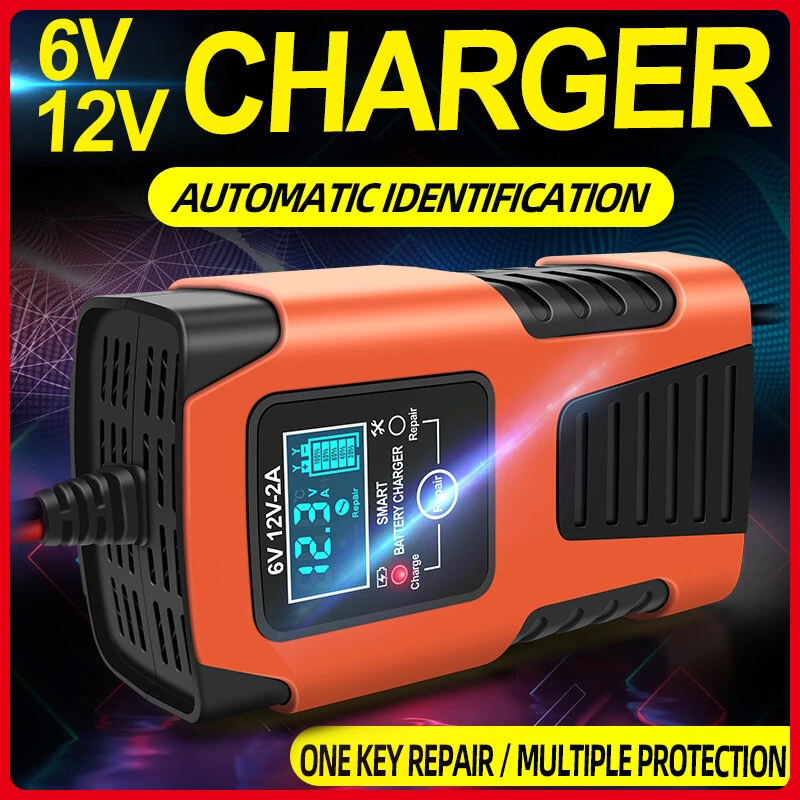Fully Automatic Smart Car Battery Charger with LCD Display For 6V/12V 2AH-20AH Application Of Lead Acid Battery — view 6