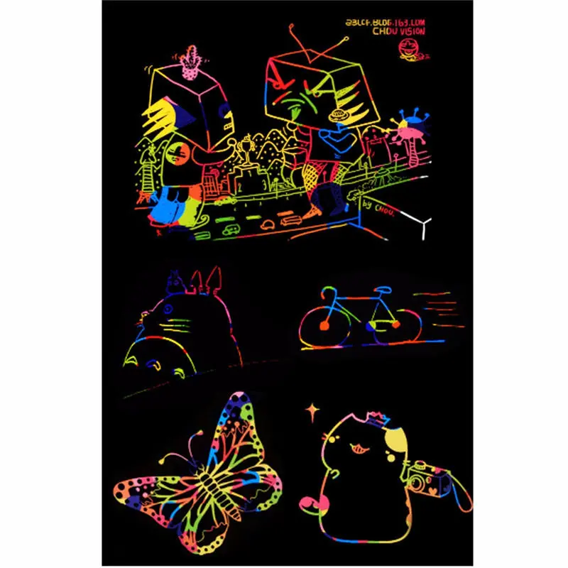 Funny Scratch Children Painting Notebook DIY Drawing Toy Big Blow Painting Children Educational Toys — view 3
