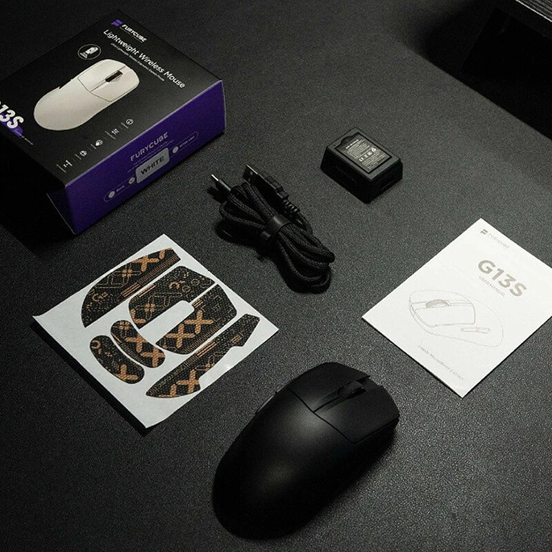FURYCUBE G13S Tri-Mode Gaming Mouse PAW3311 Sensor 22000DPI 600H Battery Life 55g Lightweight 2.4G/Wired/bluetooth E-sports Gamer Mice for PC Laptop Computer — view 7
