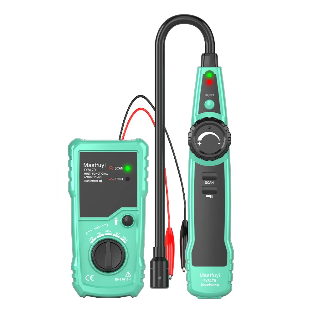 Fuyi FY8179 Underground Wire Cable Locator Analog Signal Adjustable Sensitivity 3000M Range 2M Depth Continuity Testing 9V Battery Powered Lightweight Tool — view 2