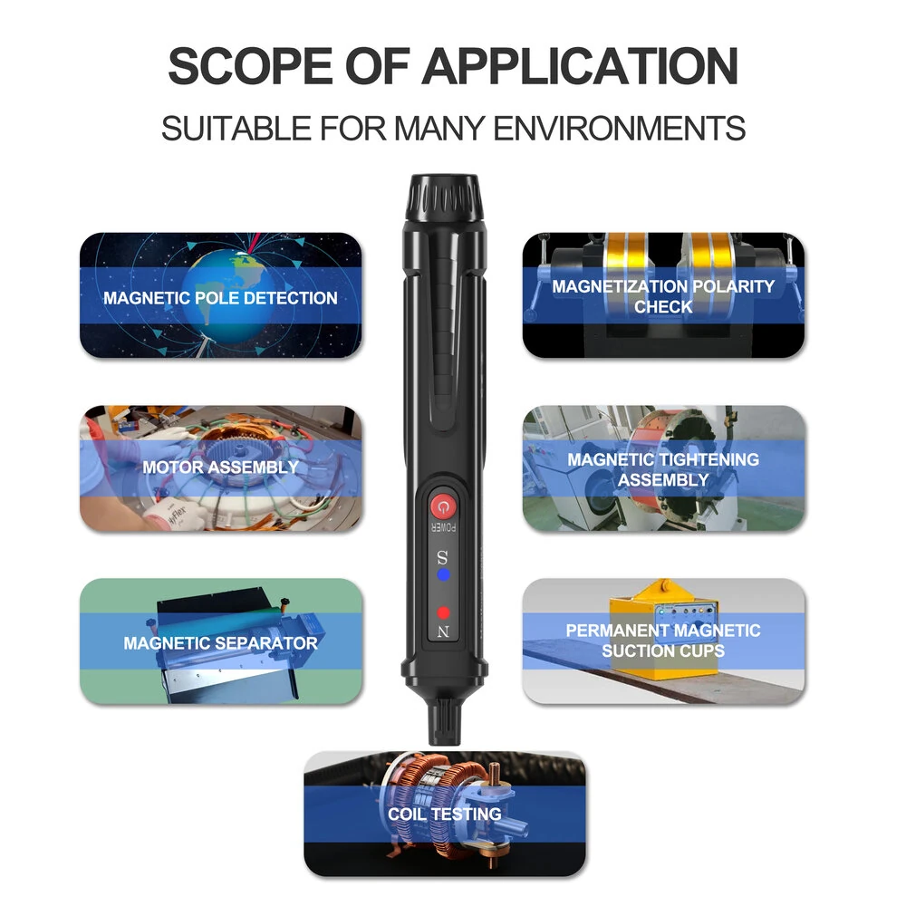 FY8851 Magnetic Polarity Tester Non-Contact Handheld High Sensitivity North South Pole Identification Compact Portable Easy Operation — view 5