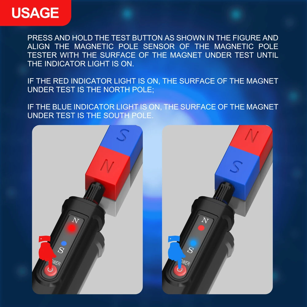 FY8851 Magnetic Polarity Tester Non-Contact Handheld High Sensitivity North South Pole Identification Compact Portable Easy Operation — view 8