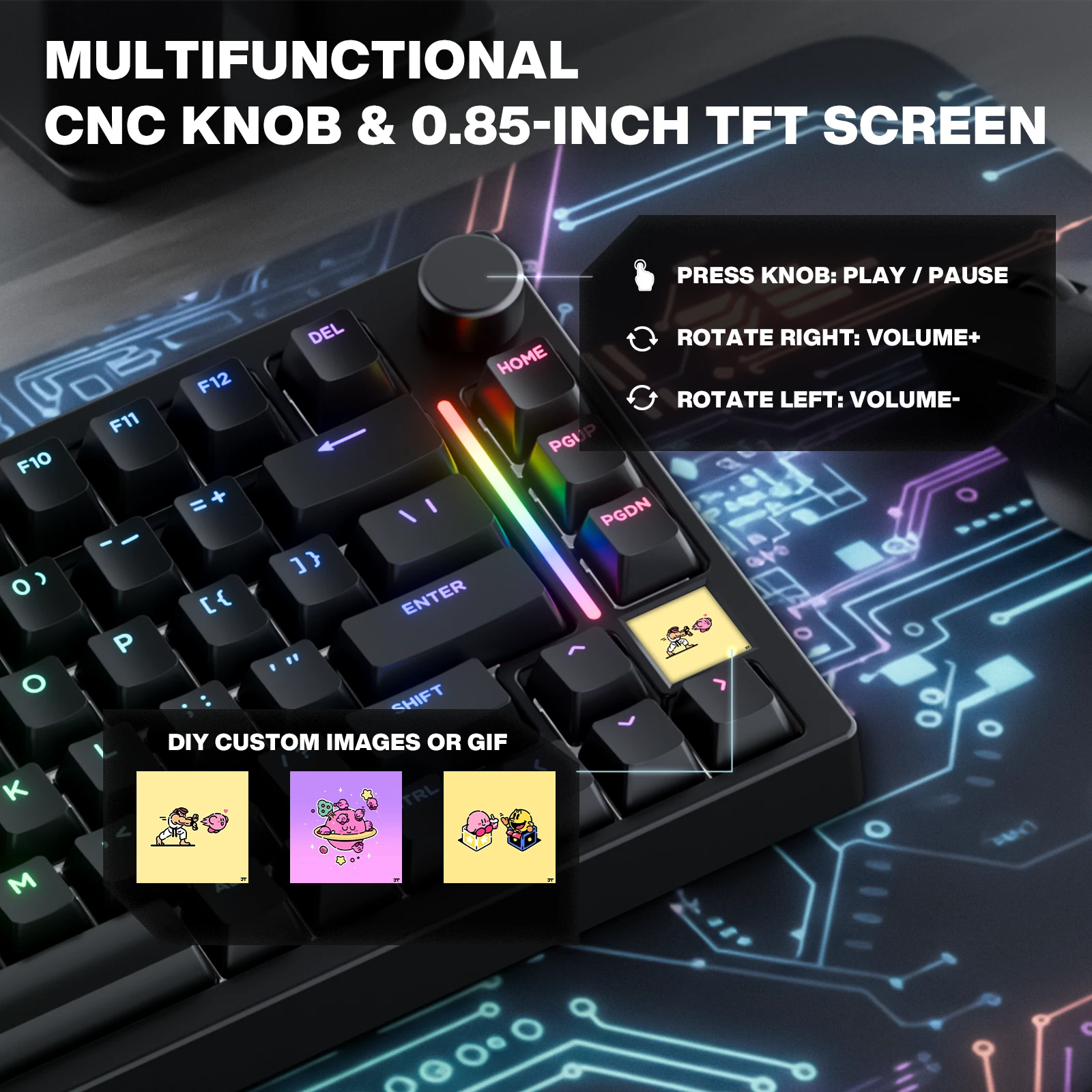 Gamakay TK75HE V2 Hall Effect Tri-mode Magnetic Keyboard 8K Polling Rate 0.005mm RT Accuracy TOP Structure 75% US / DE ISO Layout DIY Customization Wireless Mechanical Gaming — view 7