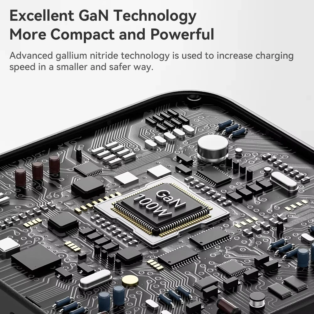 [GaN Tech] Toocki P100BD12C2A0 100W 4-Port USB PD Charger 2USB-C+2USB-A Fast Charging Desktop Charging Station EU Plug US Plug for iPhone 16 15 14 13 Pro for Huawei Mate XT for Xiaomi MIX Fold4 for Samsung Galaxy Z Fold6 — view 6