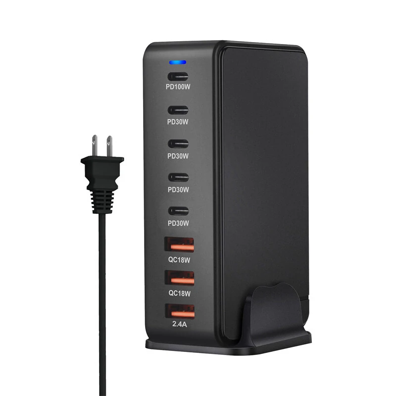 [GaN Tech]Bakeey 268W 8-Port USB PD Charger 3USB-A+5USB-C PD QC Fast Charging Desktop Charging Station EU Plug US Plug for iPhone 15Pro Max for Samsung Galaxy Flip5 for Huawei Mate60 Pro for Xiaomi 13pro — view 2