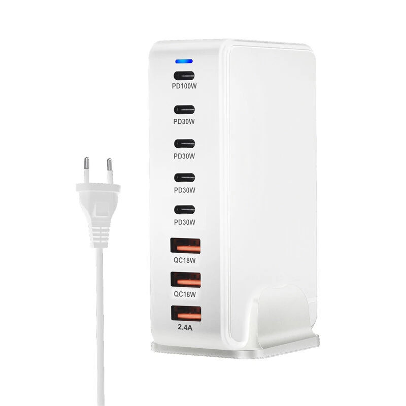 [GaN Tech]Bakeey 268W 8-Port USB PD Charger 3USB-A+5USB-C PD QC Fast Charging Desktop Charging Station EU Plug US Plug for iPhone 15Pro Max for Samsung Galaxy Flip5 for Huawei Mate60 Pro for Xiaomi 13pro — view 3