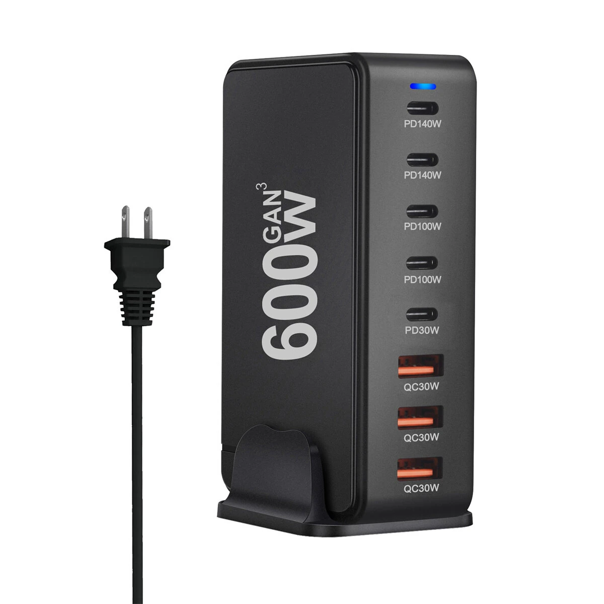 [GaN Tech]Bakeey YMX-600W 600W 8-Port USB PD Charger 5USB-C+3USB-A QC PD3.1 Fast Charging Desktop Charging Station EU Plug US Plug for iPhone 16 16 Pro 15 14 13 Pro Max for Xiaomi 15pro for Samsung Galaxy Z Flip6 — view 3