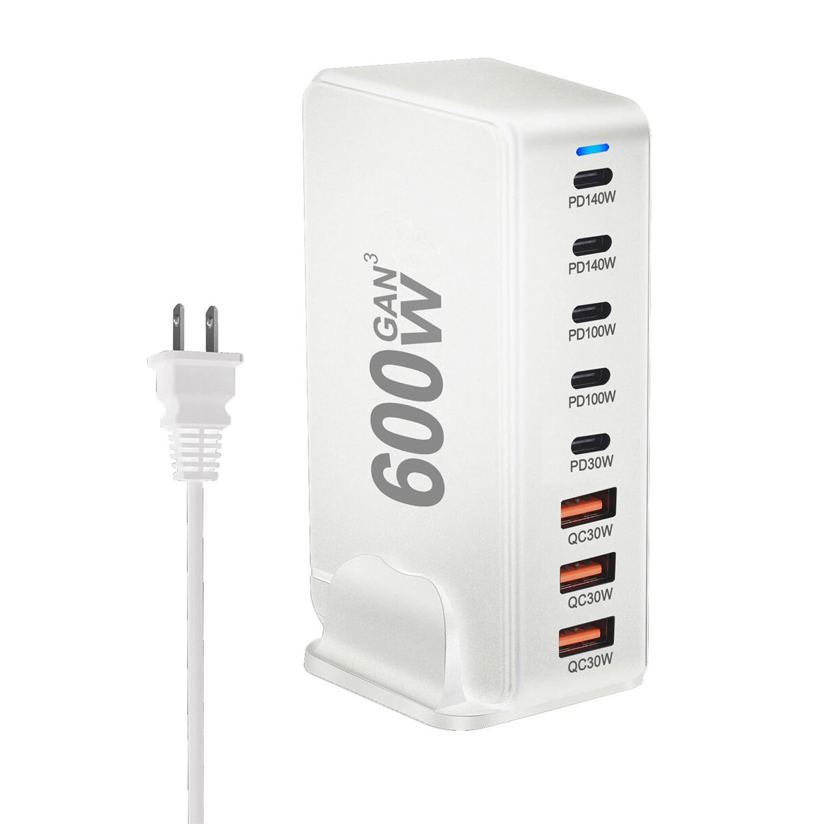 [GaN Tech]Bakeey YMX-600W 600W 8-Port USB PD Charger 5USB-C+3USB-A QC PD3.1 Fast Charging Desktop Charging Station EU Plug US Plug for iPhone 16 16 Pro 15 14 13 Pro Max for Xiaomi 15pro for Samsung Galaxy Z Flip6 — view 5