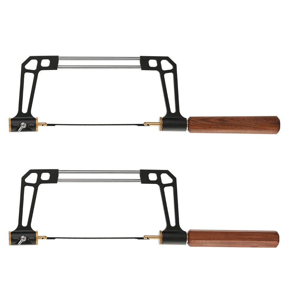 GANWEI Coping Saw Adjustable Saw Bow U Type Saw Round/Hexagonal Rosewood handle Aluminum Alloy Frame Curve Saw with 15T 18T 24T High Speed ​​Steel Saw Blades — view 4