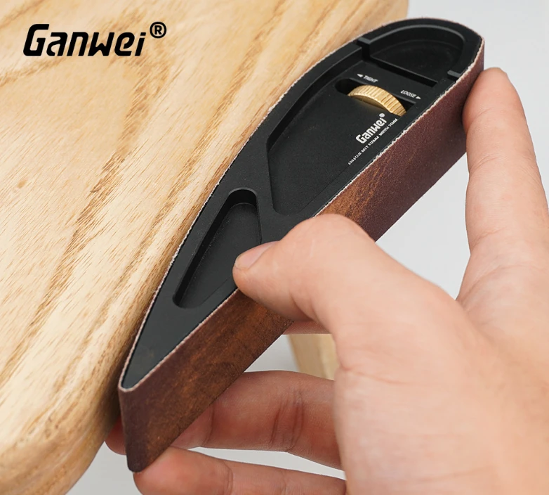 GANWEI Sandpaper Holder Hand Sanding Portable Adjustable Manual Curve Plane Sandbelt Grinding Polisher Sandpaperboard Woodworking Sandframe Tool — view 3