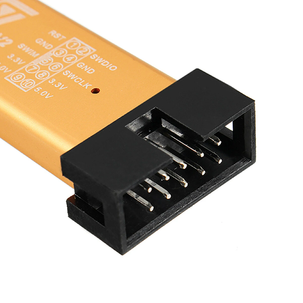 Geekcreit® 3.3V 5V XTW ST-LINK V2 STM8 / STM32 Simulator Programmer Downloader Debugger 500MA Fuse Short Circuit Protection Aluminum Alloy U Disk Shell With 20cm Dupont Wire — view 4