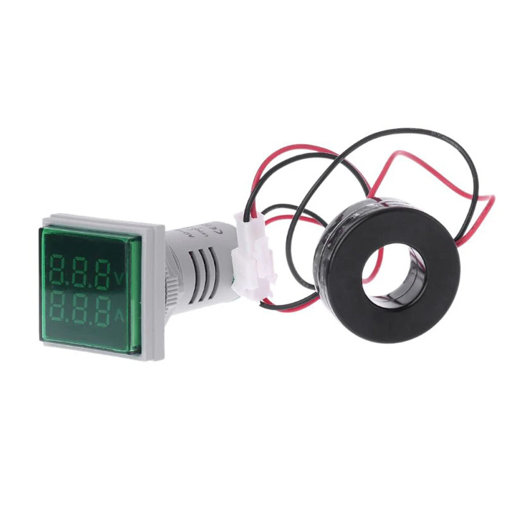 Geekcreit® AC 60-500V 0-100A D18 Square LED Digital Dual Display Voltmeter Ammeter Voltage Gauge Current Meter — view 4