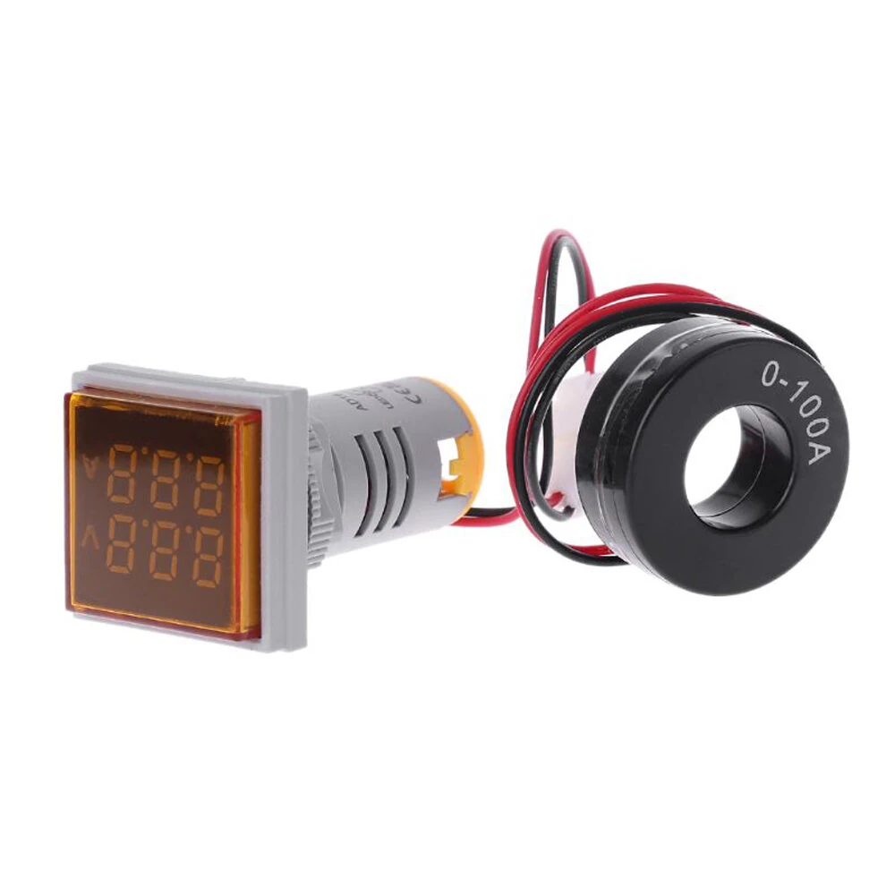 Geekcreit® AC 60-500V 0-100A D18 Square LED Digital Dual Display Voltmeter Ammeter Voltage Gauge Current Meter — view 7