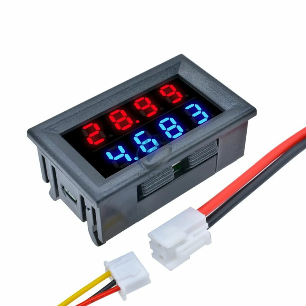 Geekcreit® DC 100V 10A 0.28 Inch Mini Digital Voltmeter Ammeter 4 Bit 5 Wires Voltage Current Meter with LED Dual Display — view 2