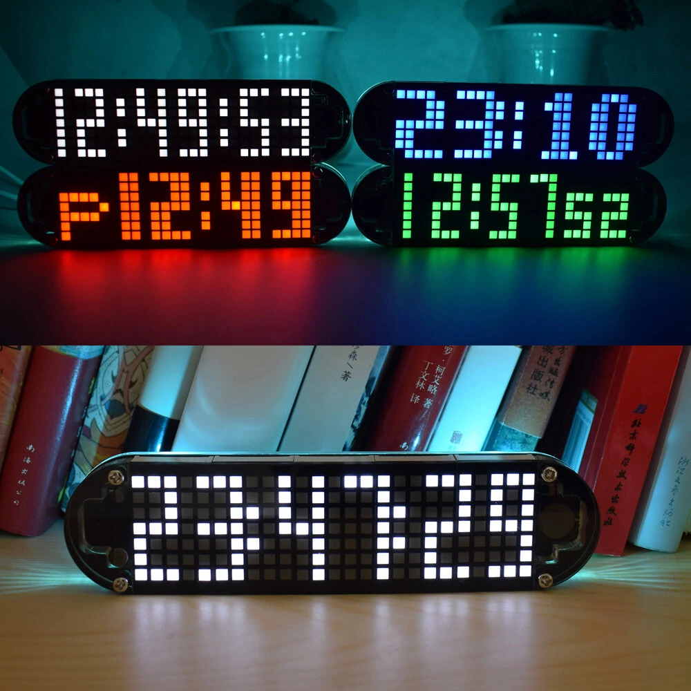 Geekcreit® DS3231 High Accuracy Multifunction LED Dot Matrix Animation Effects Clock DIY Kit — view 2