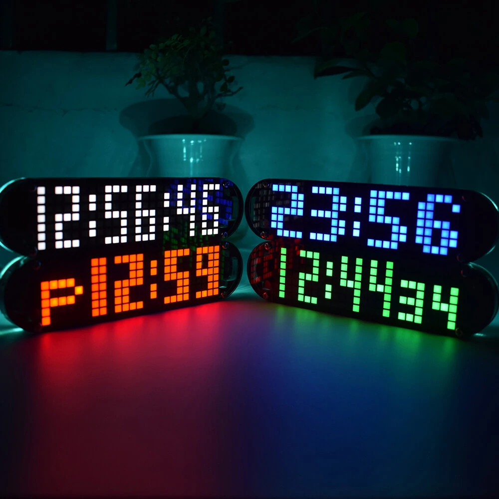 Geekcreit® DS3231 High Accuracy Multifunction LED Dot Matrix Animation Effects Clock DIY Kit — view 4