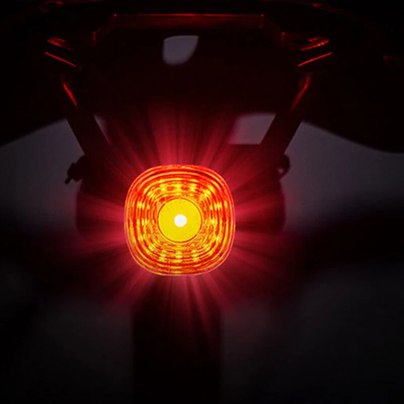 GIYO Bicycle Intelligent Brake Tail Light IP66 Waterproof 6 Light Modes Type-C High Brightness Bike Rear Light — view 4