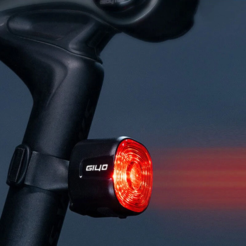 GIYO Bicycle Intelligent Brake Tail Light IP66 Waterproof 6 Light Modes Type-C High Brightness Bike Rear Light — view 7
