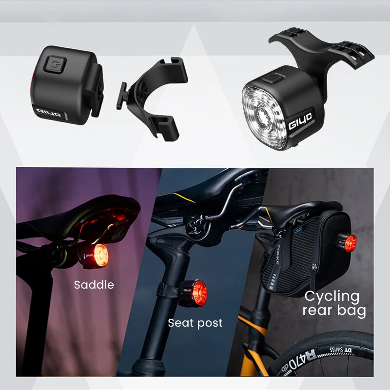 GIYO Smart Brake Sensing RGB Bicycle Taillight Waterproof Warning Flash Lamp USB Charge Bike Rear Light for Outdoor MTB Night Riding Safting — view 5