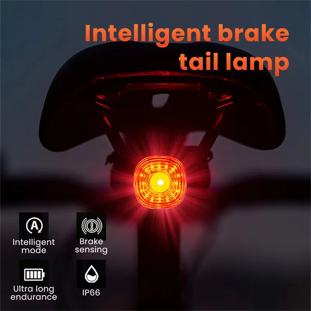 GIYO Smart Brake Sensing RGB Bicycle Taillight Waterproof Warning Flash Lamp USB Charge Bike Rear Light for Outdoor MTB Night Riding Safting — view 6