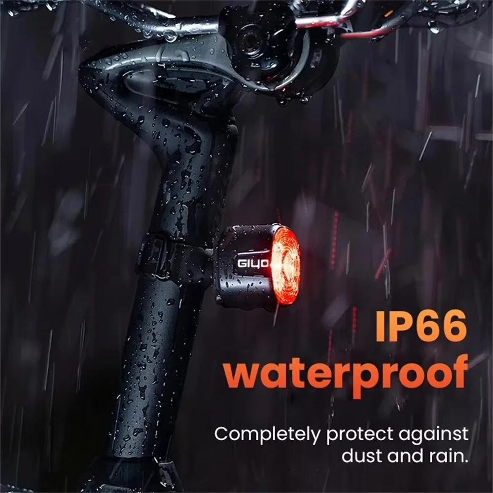 GIYO Smart Brake Sensing RGB Bicycle Taillight Waterproof Warning Flash Lamp USB Charge Bike Rear Light for Outdoor MTB Night Riding Safting — view 7