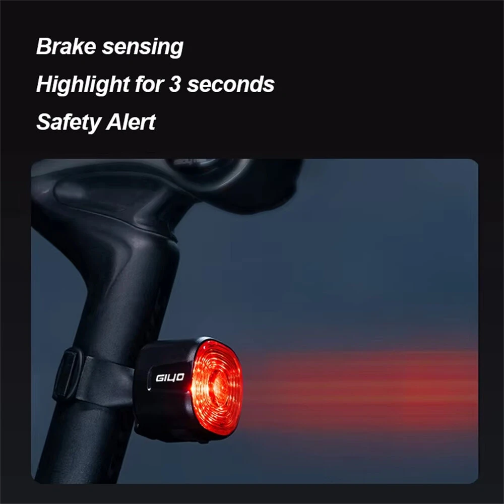 GIYO Smart Brake Sensing RGB Bicycle Taillight Waterproof Warning Flash Lamp USB Charge Bike Rear Light for Outdoor MTB Night Riding Safting — view 8