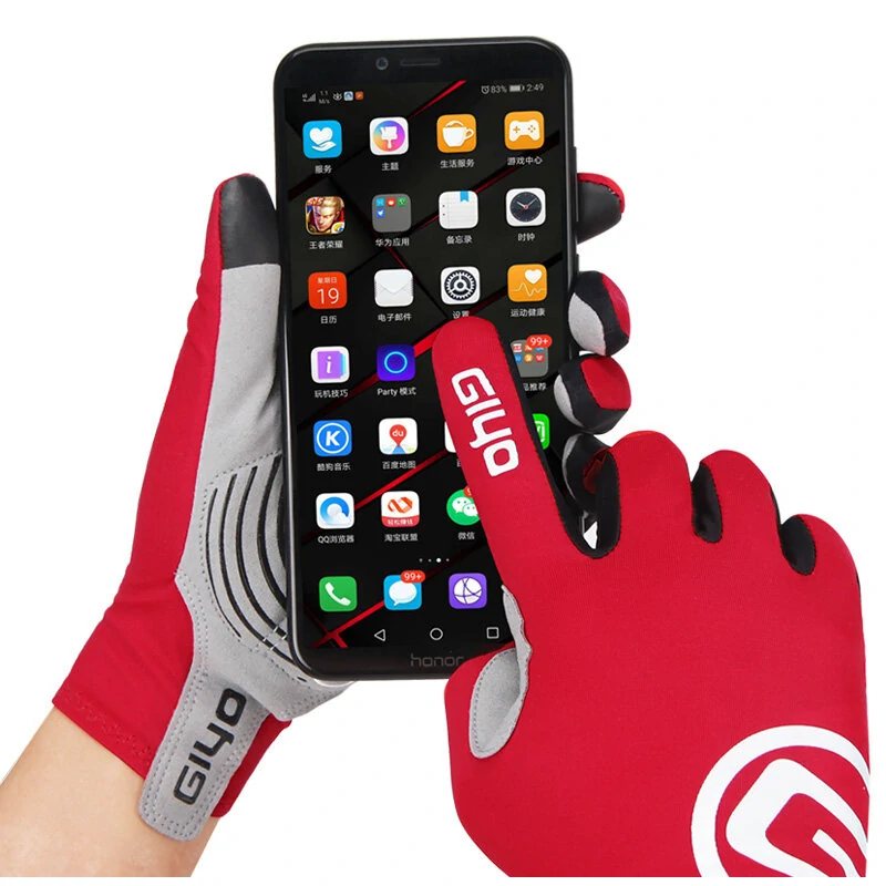 Giyo Wind Breaking Cycling Full Finger Gloves Touch Screen Anti-slip Bicycle Fabric Mittens MTB Road Bike Long Glove — view 4