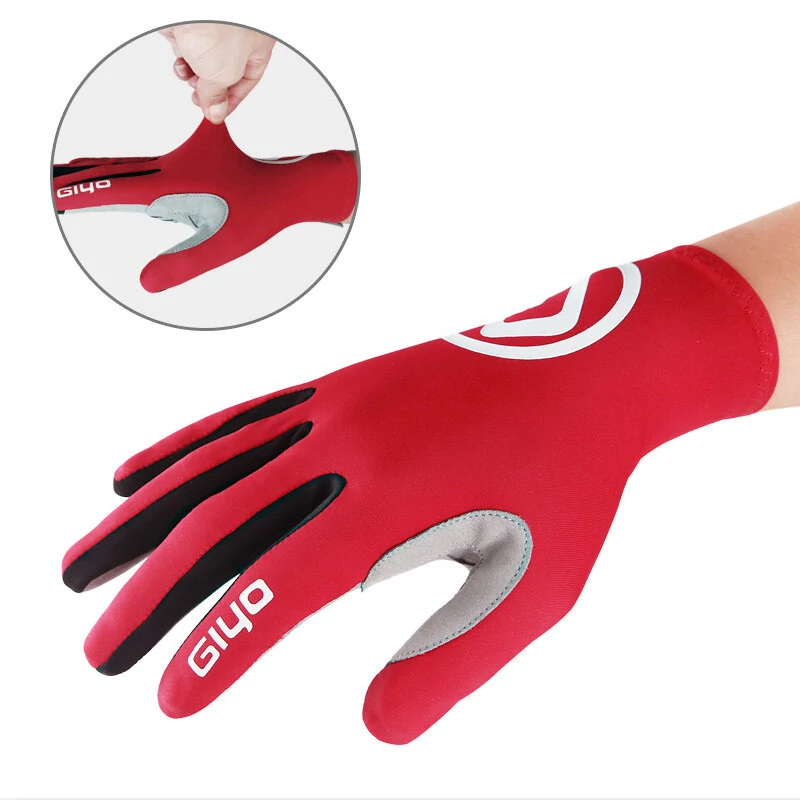 Giyo Wind Breaking Cycling Full Finger Gloves Touch Screen Anti-slip Bicycle Fabric Mittens MTB Road Bike Long Glove — view 5