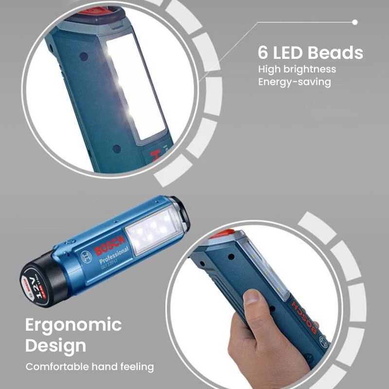 GLI120-LI Professional Cordless LED Torch 12V Rechargeable 6 LED Lights 300 Lumens 12V LED Handheld — view 4