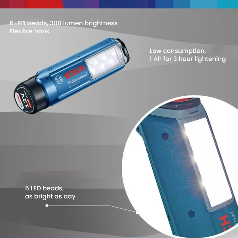 GLI120-LI Professional Cordless LED Torch 12V Rechargeable 6 LED Lights 300 Lumens 12V LED Handheld — view 5