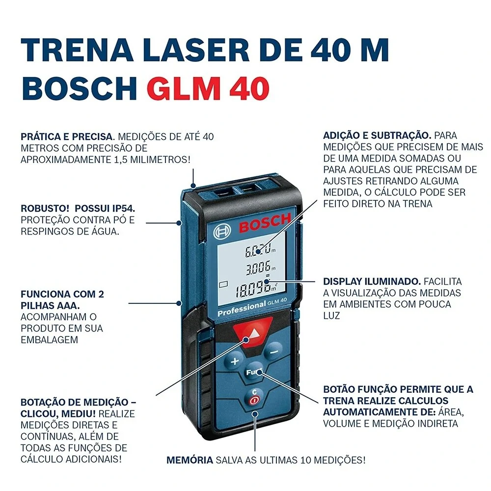 GLM40 Laser Rangefinder 40 Meters High Precision 40M Laser Rangefinder Portable Laser Measuring Tape Measuring Ruler — view 3