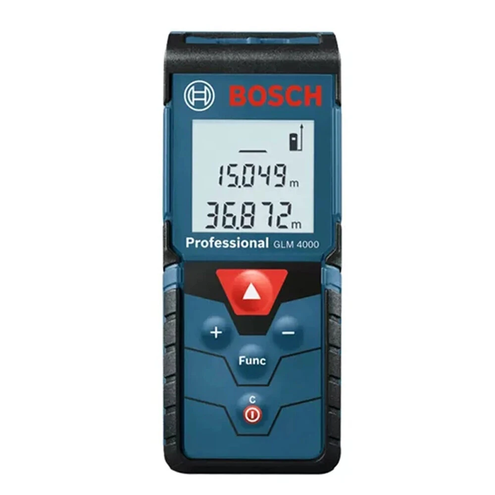 GLM4000 Professional Laser Distance Meter 40m IP54 ±2mm Accuracy Multiple Measurement Modes Automatic Backlight Sound Prompts Portable Size — Bosch
