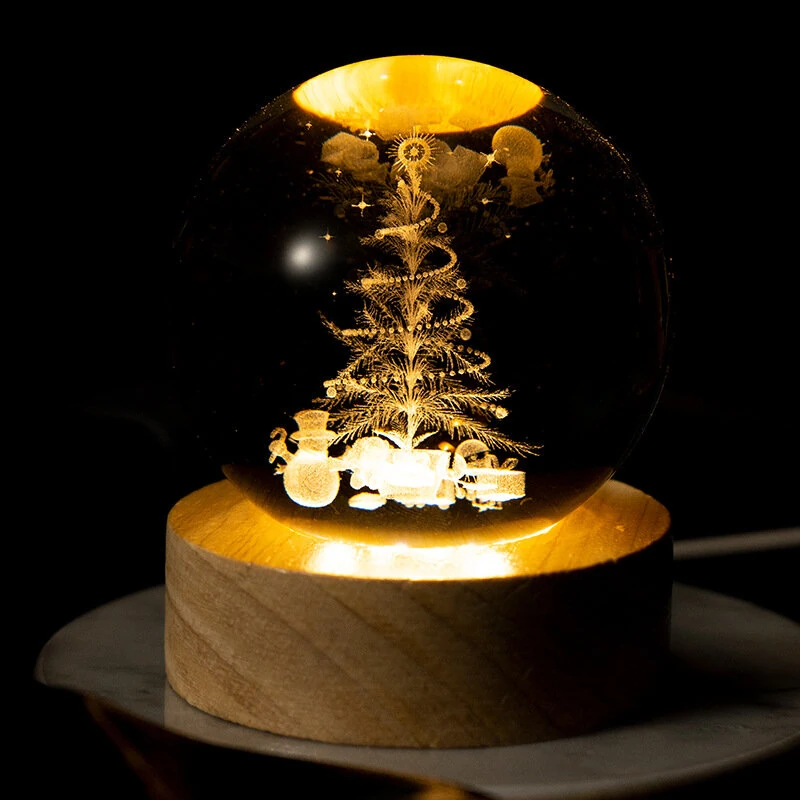Glowing Crystal Ball 3d Engraved Small Crystal Ball Light Decoration Creative Gift Glowing Crystal Ball Suitable For Christmas Classmates And Children's Birthday — view 10