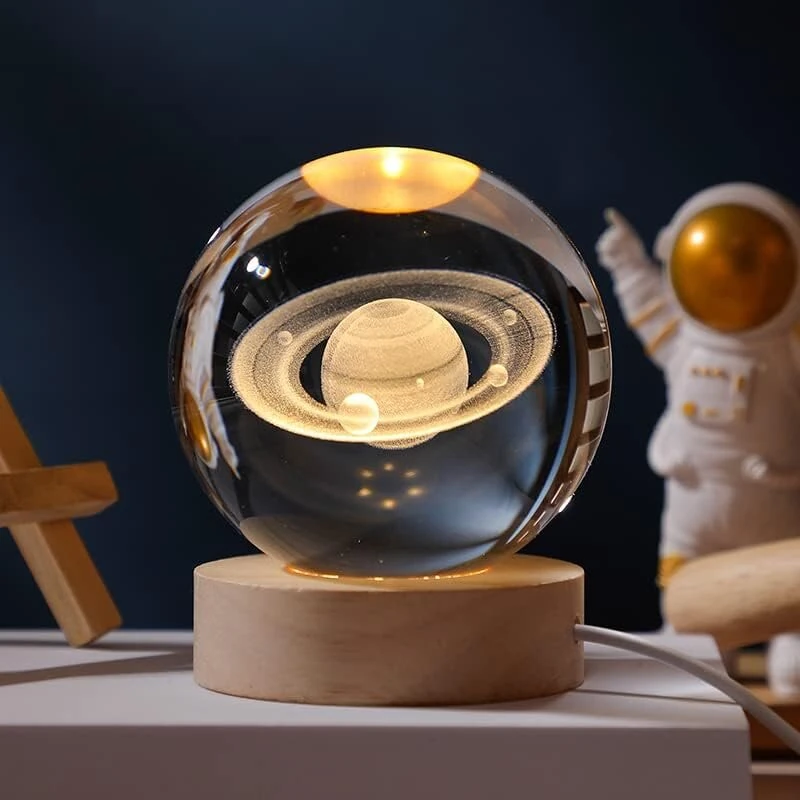 Glowing Crystal Ball 3d Engraved Small Crystal Ball Light Decoration Creative Gift Glowing Crystal Ball Suitable For Christmas Classmates And Children's Birthday — view 2