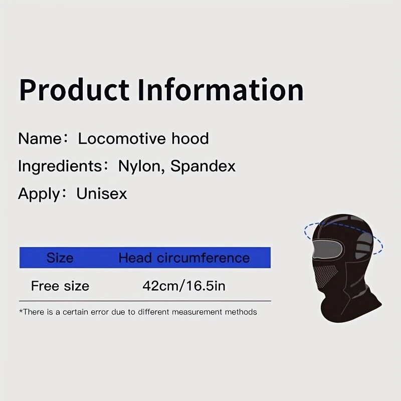 Golovejoy 1pcs Winter Cycling Balaclava Outdoor Skiing Motorcycle Warm Headwear Neck Face Protector Hiking Climbing Windproof Breathable Mask — view 8