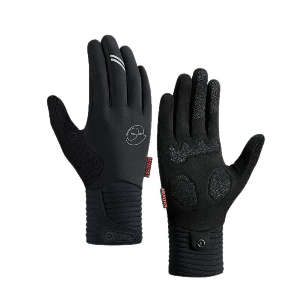 Golovejoy Winter Cycling Gloves for Men Women Outdoor Sports Windproof Waterproof Fleece Warm Non-slip Shock Absorption Bike Gloves — Golovejoy