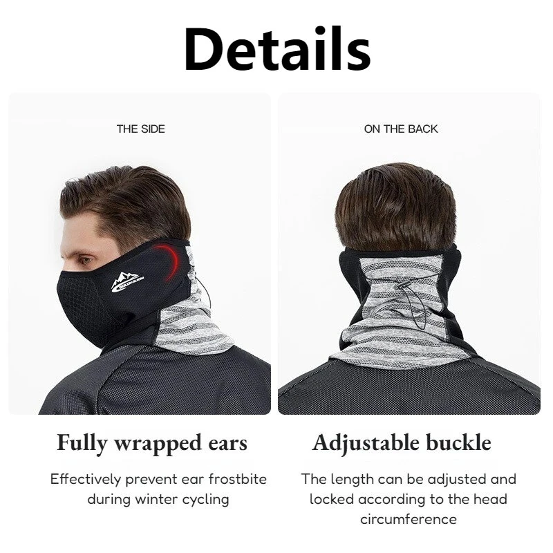 Golovejoy Winter Warm Face Mask Adjustable Neck Gaiter Windproof Outdoor Head Cover for Skiing Cycling Cold Weather Comfortable Face Scarf — view 7