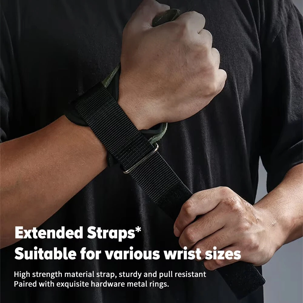 GOUNOD 1Pair Cowhide Sports Fitness Non-slip Palm Wrist Protection Grip Pads for Gym Weightlifting Training Dumbbell Pull-Up — view 7
