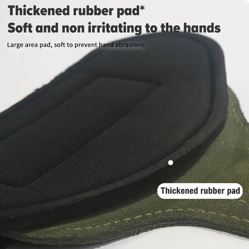 GOUNOD 1Pair Cowhide Sports Fitness Non-slip Palm Wrist Protection Grip Pads for Gym Weightlifting Training Dumbbell Pull-Up — view 9