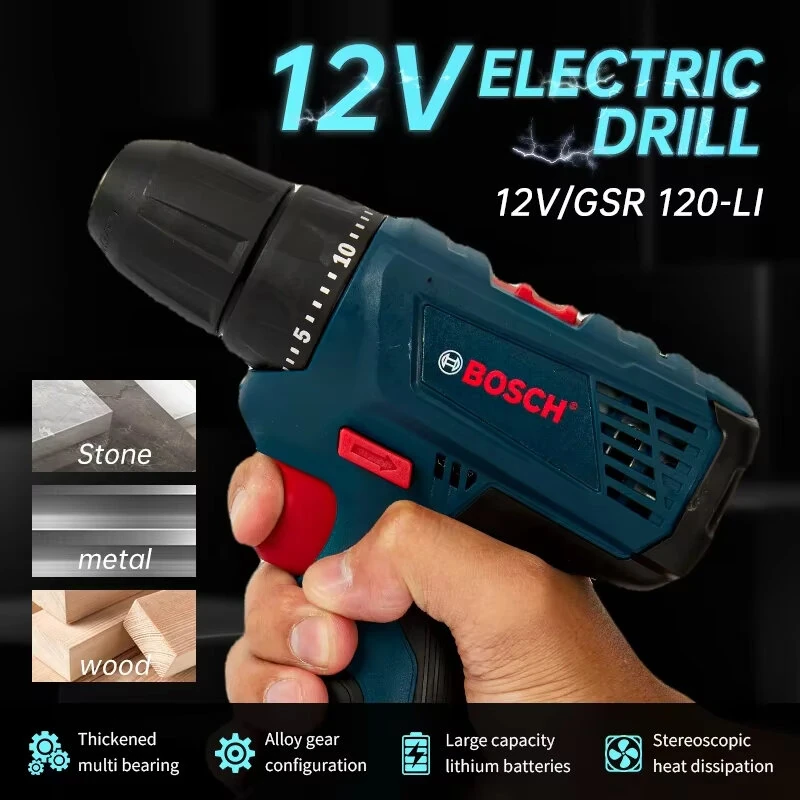 GSR120-LI for BOSCH Cordless Electric Drill 12V Lithium-Ion 2-Speed Adjustable High Torque Lightweight Power Tool for Wood and Metal Drilling No Battery No Charger — view 6