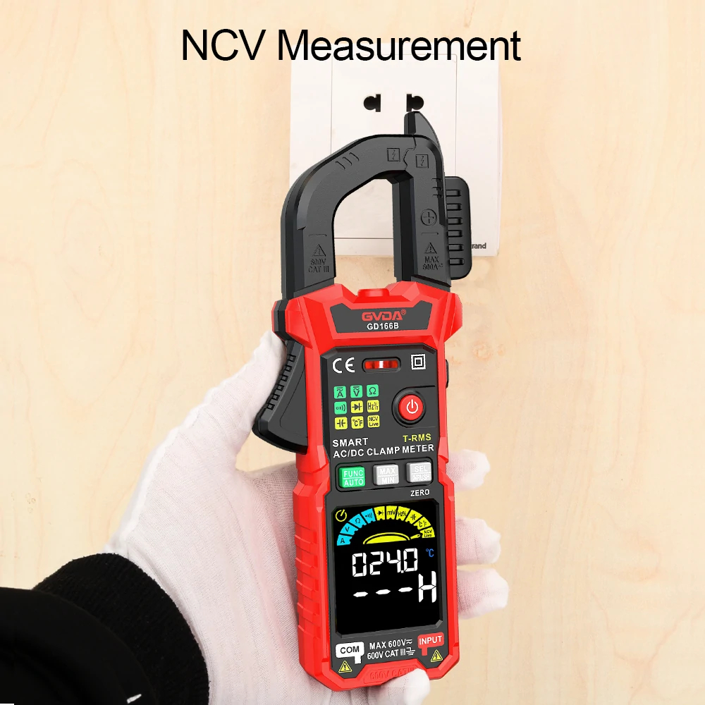 GVDA Digital Clamp Meter Multimeter Auto Range True RMS NCV DC AC Voltage Inrush Current Temperature Tester Automatic Voltmeter GD166A/GD166B/GD168B — view 7