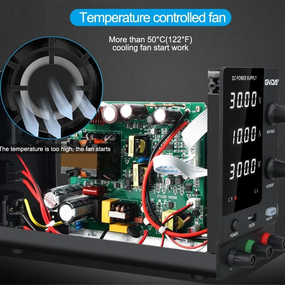 GVDA Digital DC Power Supply Adjustable DC Regulated Switchable Laboratory Bench Power Source Stabilizer Voltage Regulator — view 2