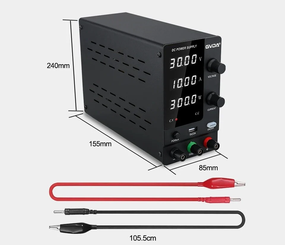 GVDA Digital DC Power Supply Adjustable DC Regulated Switchable Laboratory Bench Power Source Stabilizer Voltage Regulator — view 4