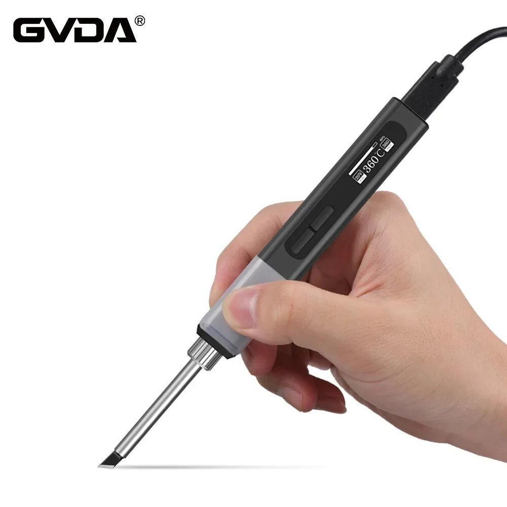 GVDA PD65W Intelligent Electric Soldering Iron with Constant Temperature Control 65W Power Fast Charging USB Type-C Interface OLED Display DIY Tool with Heat-Resistant Silicone Sleeve for Precision Work — view 2