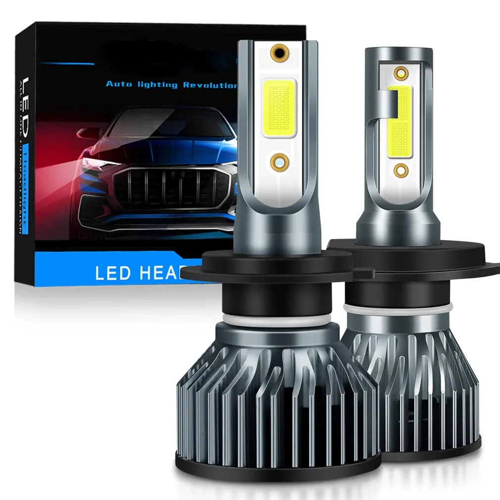 H1 / H3 / H4 / H7 / 9005 / 9006 Pair Mini Car Headlight 15000LM/Pair 12V LED Lights Turbo Lamp 6000K Color Temperature — Pricio