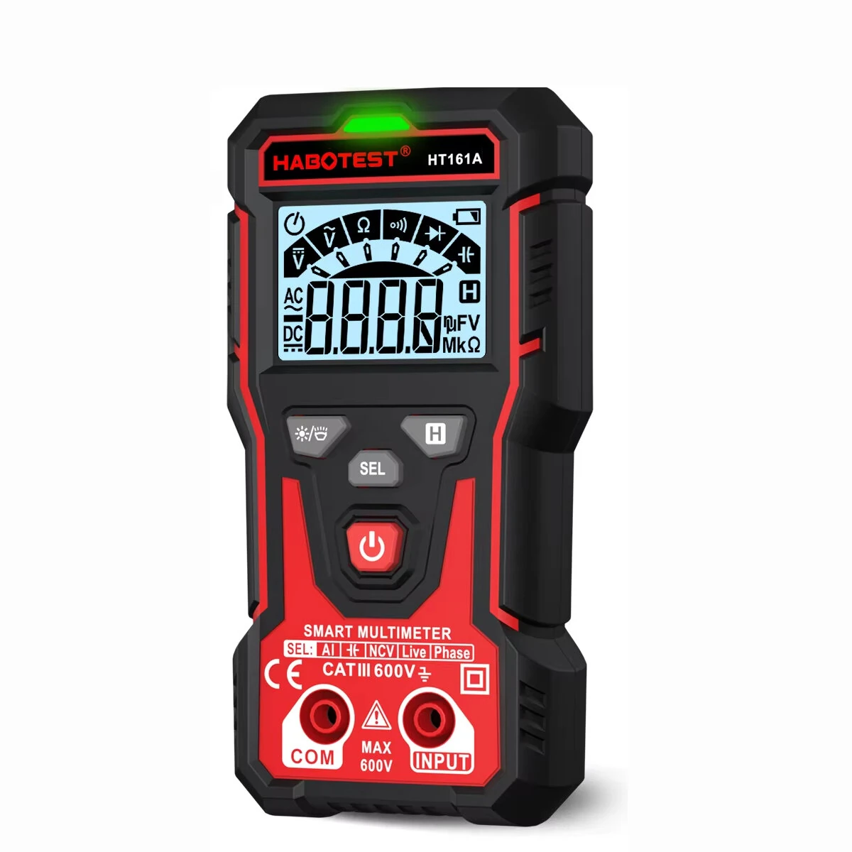 Habotest HT161A Smart Digital Multimeter AC DC Voltage Resistance Capacitance True RMS LCD Display Auto Range NCV Continuity Test — view 2