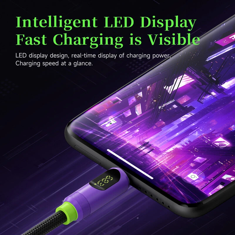 Hagibis SX04S 240W Magnetic USB-C to USB-C Cable with LED Display PD3.1 Fast Charging Data Transmission Copper Core Line 1M/2M Long for iPhone 16 16 Pro 15 15 Plus for Huawei Mate XT for Xiaomi 15pro for Samsung Galaxy Z Flip6 — view 6